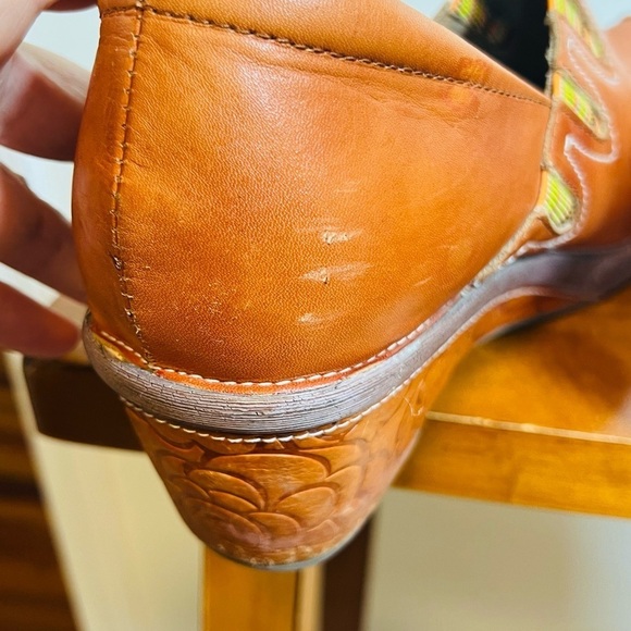 Spring Step L'Artiste Swedish Style‎ Clog Mule Cognac Leather Size 42 Festival - Picture 4 of 11